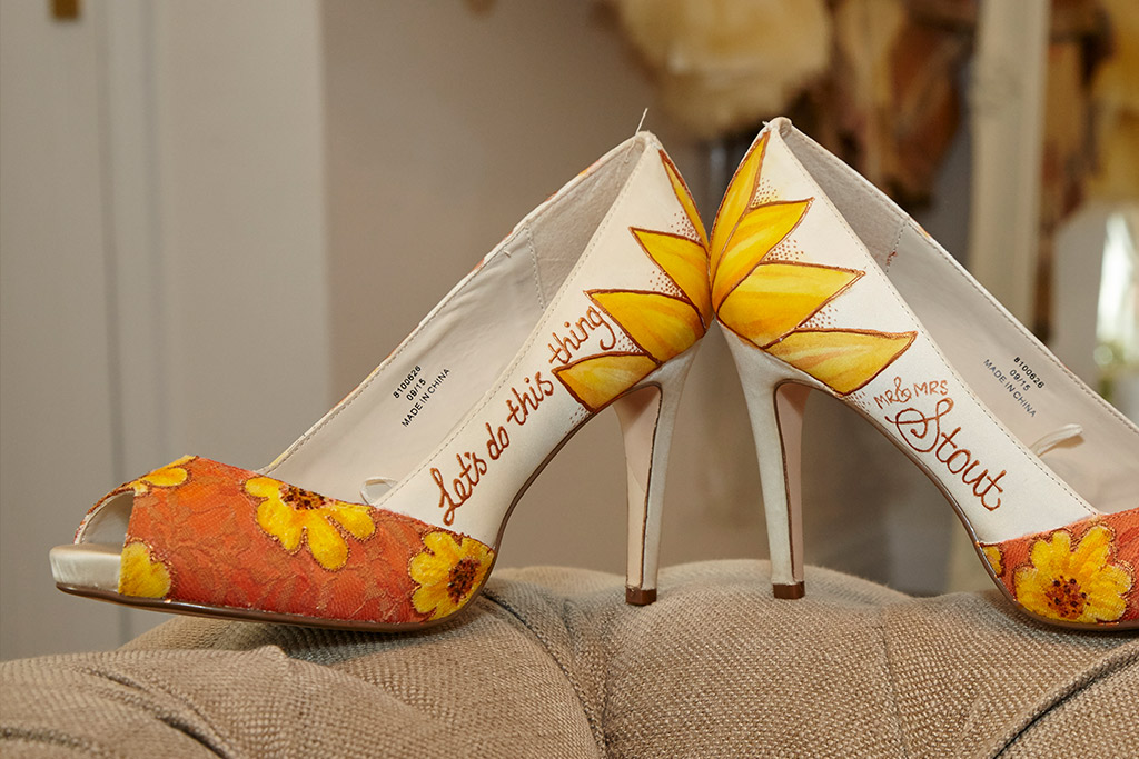 Brides sunflower detail shoes