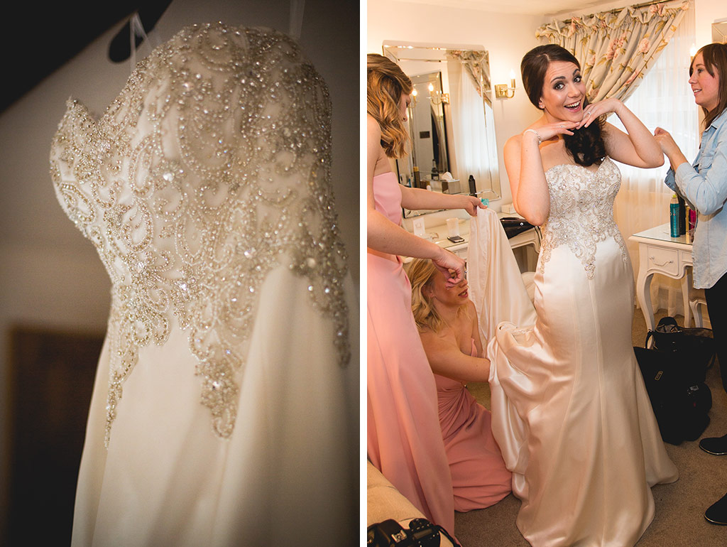 Bride and bridesmaids wedding dresses