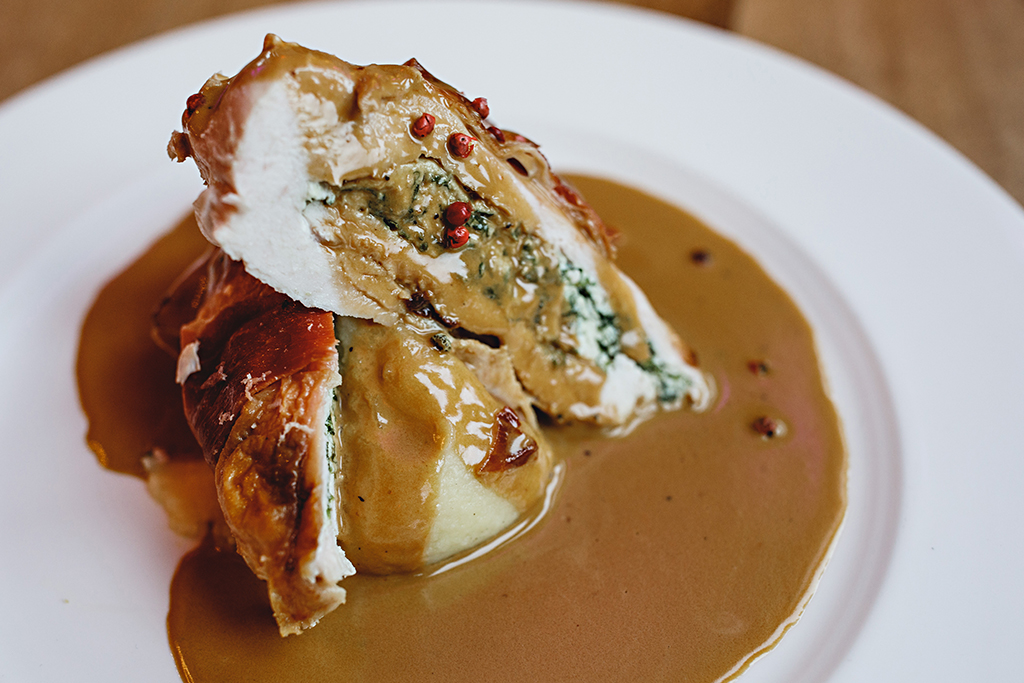 Mouth-watering wedding food was served at the wedding breakfast at this wedding venue in Cheshire