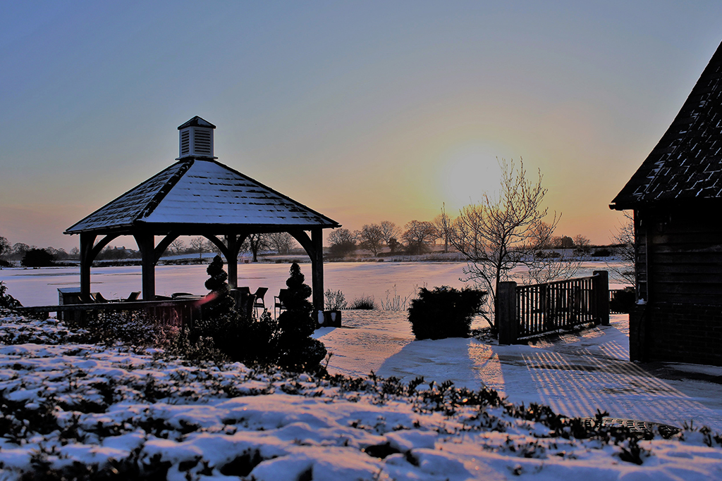 Sandhole Oak Barn in the snow offers the most perfect backdrop for your winter wonderland wedding in Cheshire