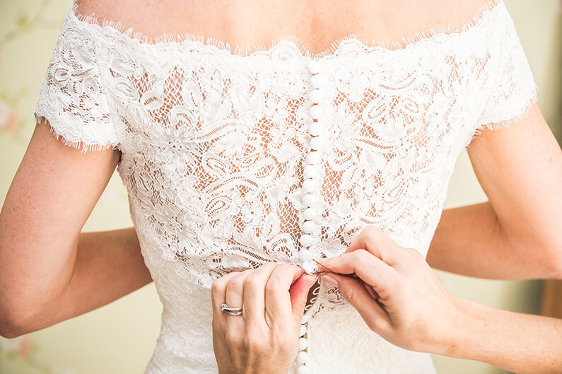The lace detail on Rachel's pretty dress