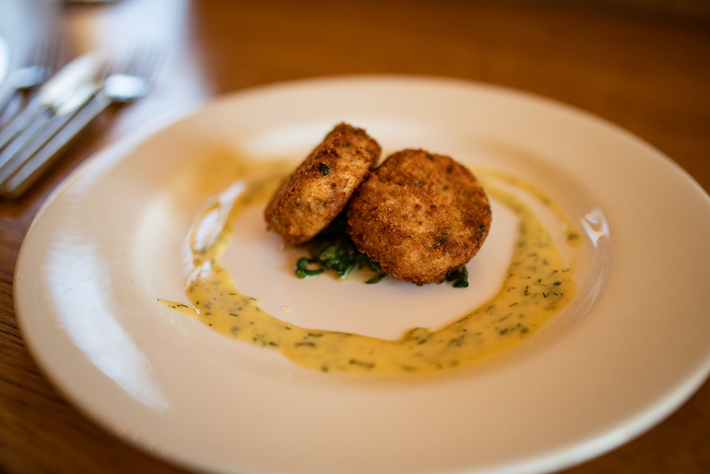Delicious wedding food served at Sandhole Oak Barn in Cheshire