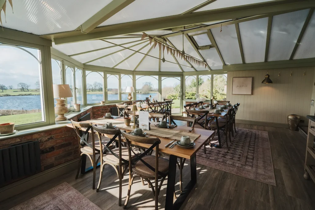 sandhole oak barn breakfast room lake view